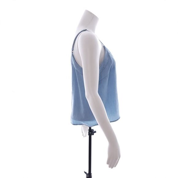 Indigo Rising Juniors Size Medium Solid Blue Button Tank Top Shirt - Picture 4 of 7